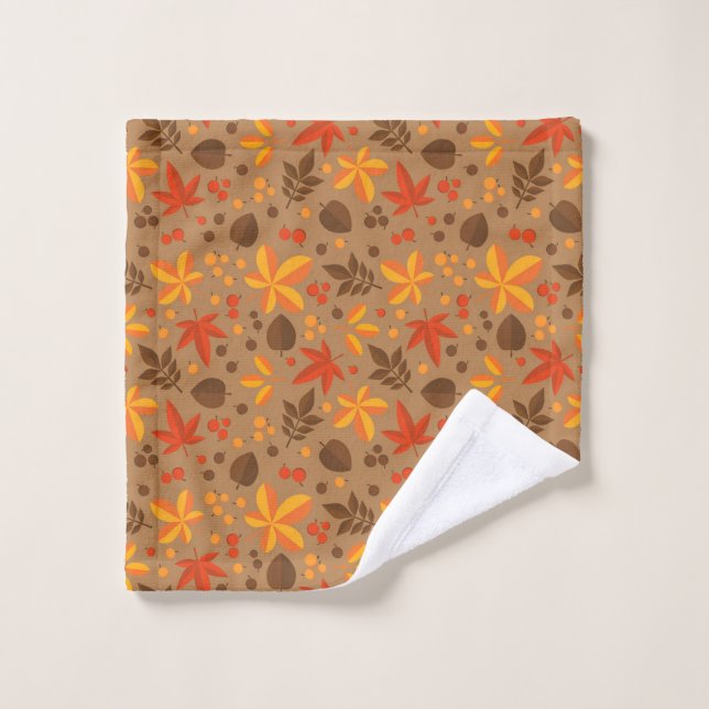 Thanksgiving Decoration Autumn Fall Flower Pattern Wash Cloth (Wash Cloth)