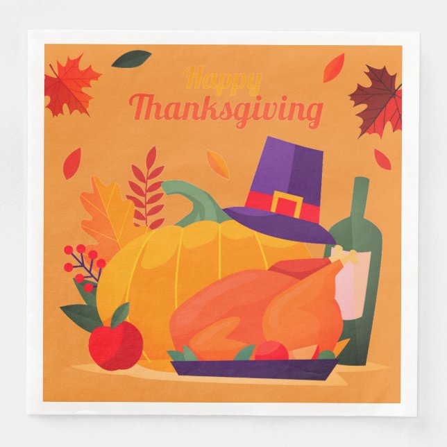 Thanksgiving Decoration Celebration Napkin (Front)