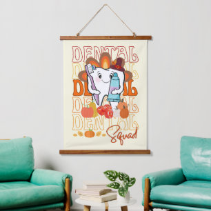 Thanksgiving Dental Squad Festive Dental Team Hanging Tapestry