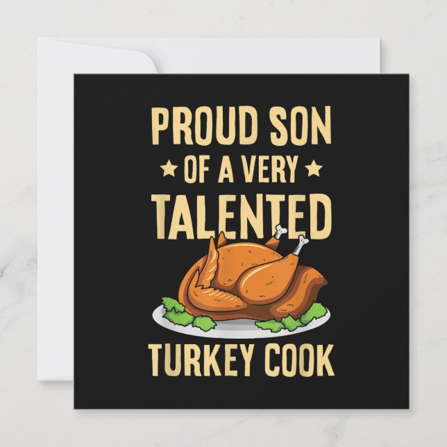 Thanksgiving Design for a Son of a Turkey Cook Invitation (Front)