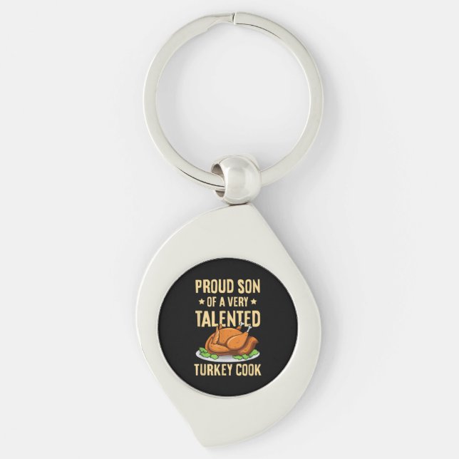 Thanksgiving Design for a Son of a Turkey Cook Key Ring (Front)