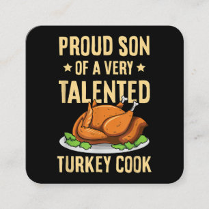 Thanksgiving Design for a Son of a Turkey Cook Square Business Card