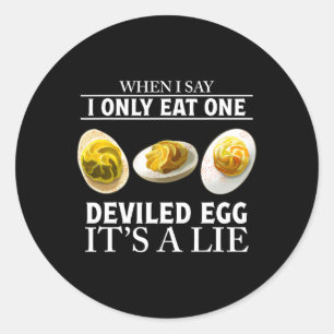 Thanksgiving Deviled Eggs Food Funny Saying Salad  Classic Round Sticker