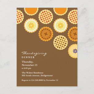 Thanksgiving Dinner and Pies Flat Invitation
