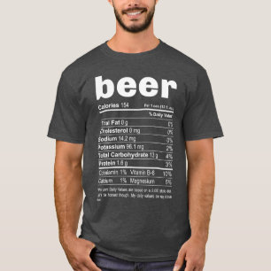 Thanksgiving Dinner Beer Nutritional Facts Funny T-Shirt