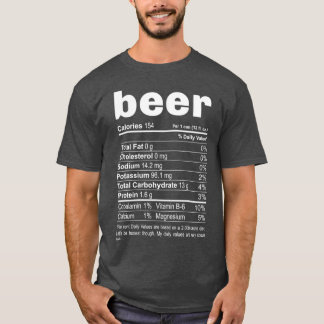 Thanksgiving Dinner Beer Nutritional Facts Funny T-Shirt
