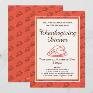 THANKSGIVING DINNER Celebration Holiday Invitation