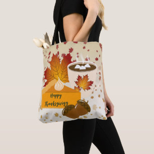Thanksgiving Dinner Cuisine Pumpkin Pie Hot Choco Tote Bag