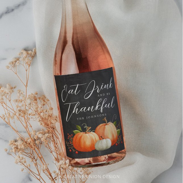 Thanksgiving Dinner Custom Wine Labels (Creator Uploaded)