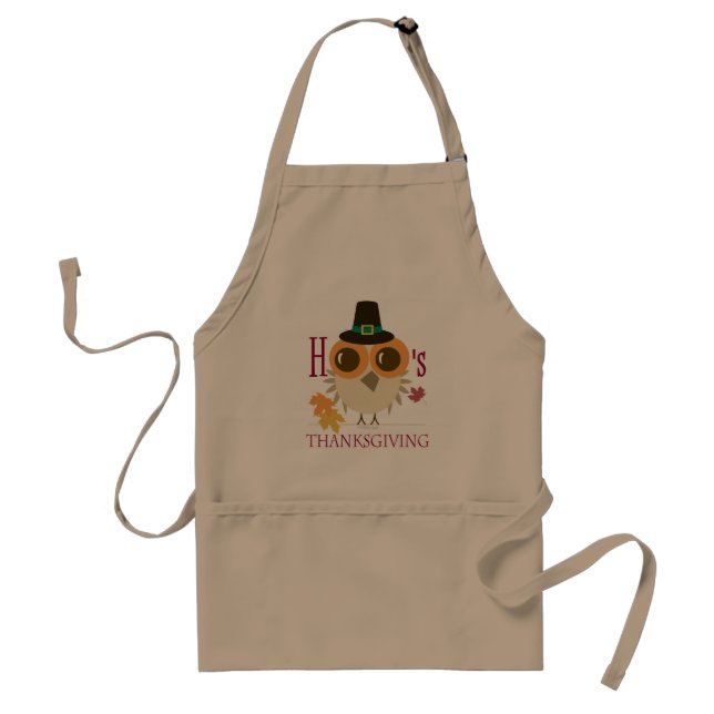 Thanksgiving Dinner Cute Owl Apron Cooking Chef (Front)
