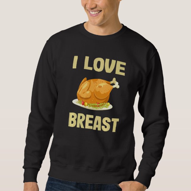 Thanksgiving Dinner Day Facts Turkey Ham Vegan I L Sweatshirt (Front)