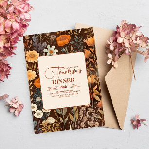 Thanksgiving Dinner Floral Invitation