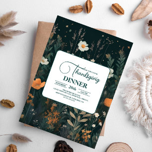 Thanksgiving Dinner Floral Invitation