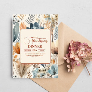 Thanksgiving Dinner Floral Invitation