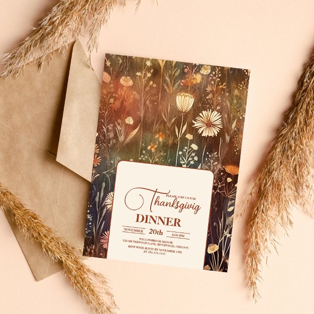 Thanksgiving Dinner Floral Invitation (Creator Uploaded)