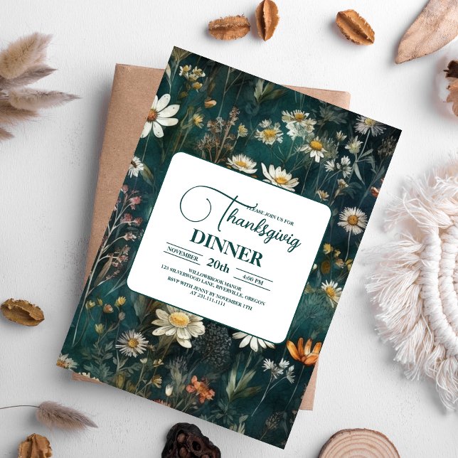 Thanksgiving Dinner Floral Invitation (Creator Uploaded)