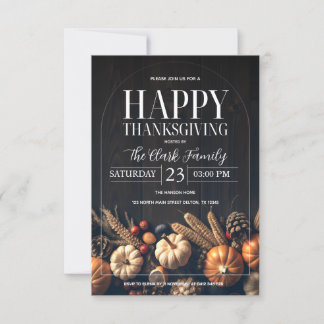 Thanksgiving Dinner Harvest Pumpkin Party Invitation