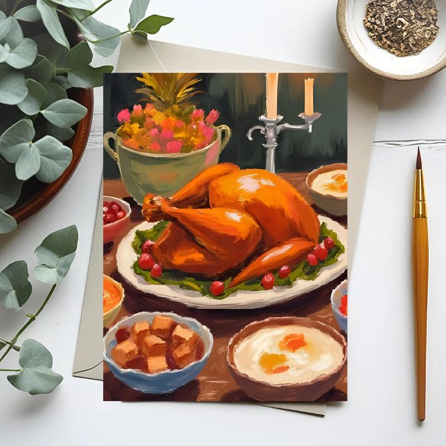 Thanksgiving Dinner  Holiday Postcard (Creator Uploaded)