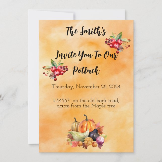 Thanksgiving Dinner Invitation (Front)