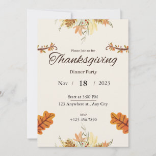 Thanksgiving Dinner Invitation
