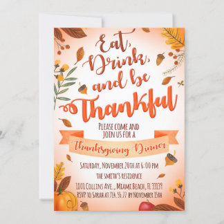 Thanksgiving Dinner Invitation