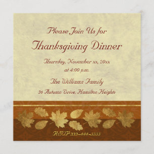 Thanksgiving Dinner Invitation