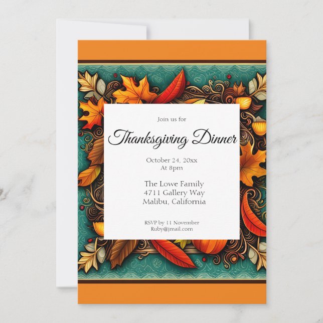 Thanksgiving Dinner Invitation (Front)