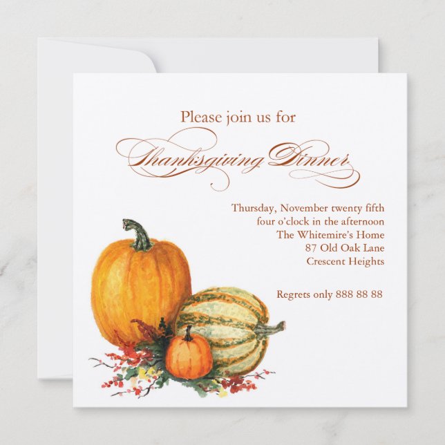 Thanksgiving Dinner Invitation (Front)