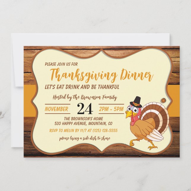 Thanksgiving Dinner Invitation (Front)