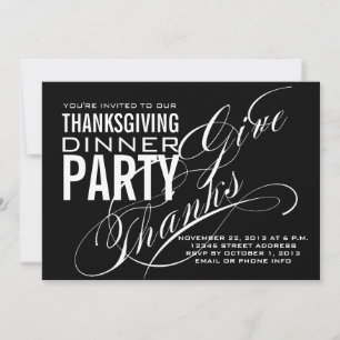 THANKSGIVING DINNER INVITATION   BLACK