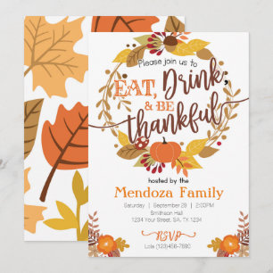 Thanksgiving Dinner Invitation, Feast Invitation