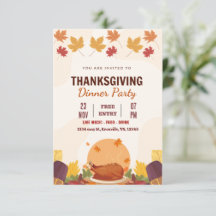 Thanksgiving dinner Invitation template (Editable)