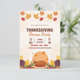 Thanksgiving dinner Invitation template (Editable)