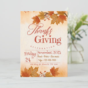 Thanksgiving Dinner invitations template editable