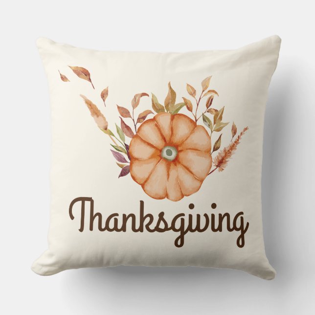 Thanksgiving Dinner Invite Boho Theme Cushion (Front)