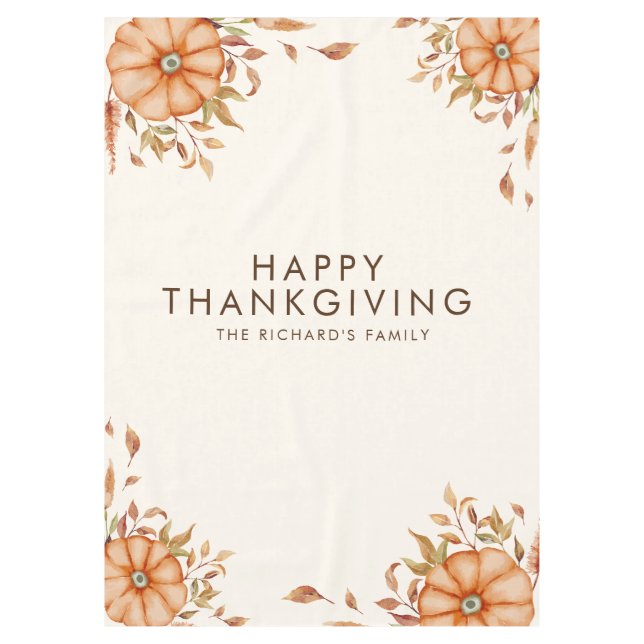 Thanksgiving Dinner Invite Boho Theme Tablecloth (Front)