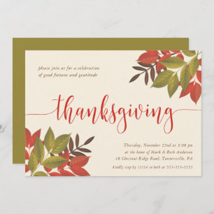 THANKSGIVING DINNER INVITE   BRIGHT FOLIAGE
