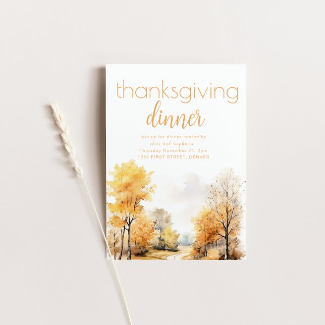 Thanksgiving Dinner Invite with Fall Landscape (Creator Uploaded)