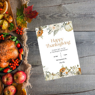 Thanksgiving Dinner  Let's Give Thanks i Invitation