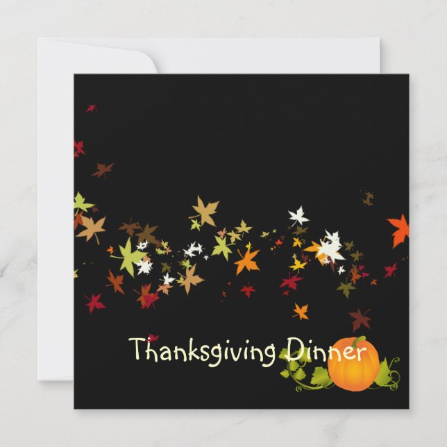 Thanksgiving Dinner, maple leaves/DIY background Invitation (Front)
