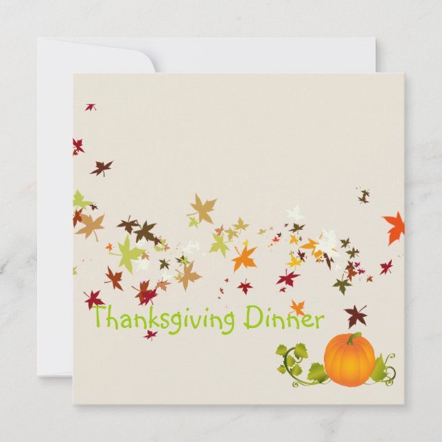 Thanksgiving Dinner, maple leaves Invitation (Front)