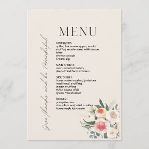 Thanksgiving dinner menu style 03.retro fall