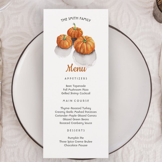 Thanksgiving Dinner Painted Pumpkins Menu (Creator Uploaded)