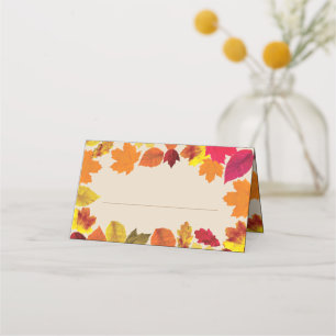 Thanksgiving Dinner Party Fall Colours Leaves  Place Card