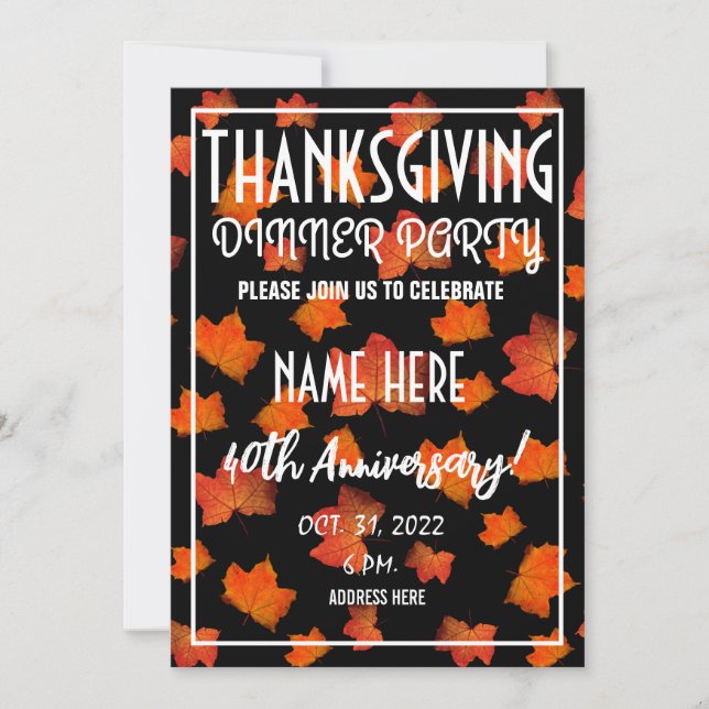 THANKSGIVING DINNER PARTY INVITATION (Front)