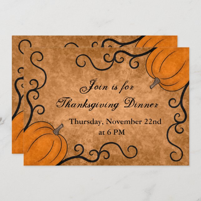Thanksgiving dinner party invitation (Front/Back)