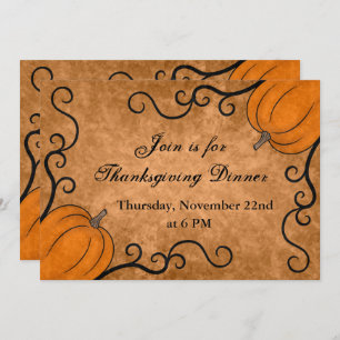 Thanksgiving dinner party invitation