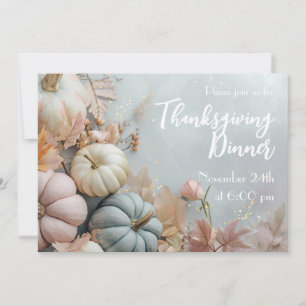 Thanksgiving Dinner Pastell Pumpkins Invitation