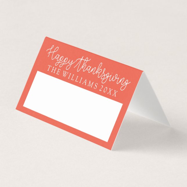 Thanksgiving Dinner Place Card (Front)