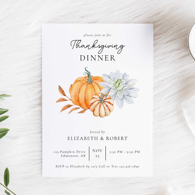 Thanksgiving Dinner Pumpkin Fall Invitation (Creator Uploaded)